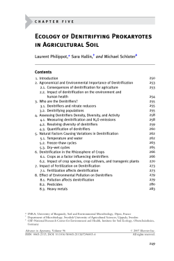 Ecology of Denitrifying Prokaryotes in Agricultural Soil