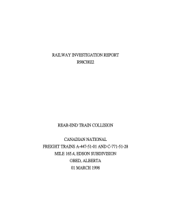 RAILWAY INVESTIGATION REPORT R98C0022 REAR