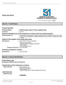 SDS sheet - Basin Electric Power Cooperative