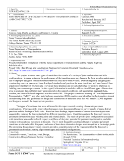 Best Practices of Concrete Pavement Transition