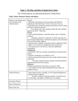 Topic 3: The Rise and Rule of Single