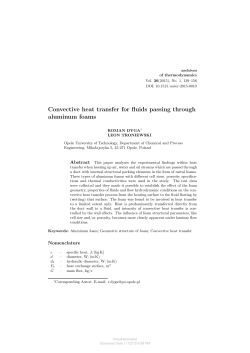 Convective heat transfer for fluids passing through aluminum foams