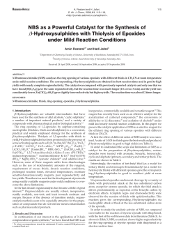 NBS as a Powerful Catalyst for the Synthesis of b