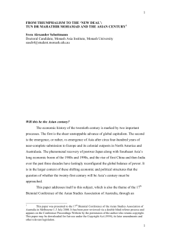 From triumphalism to the `New Deal`: Tun Dr Mahathir