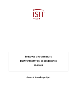 &Eacute;PREUVES D`ADMISSIBILITE EN INTERPRETATION DE