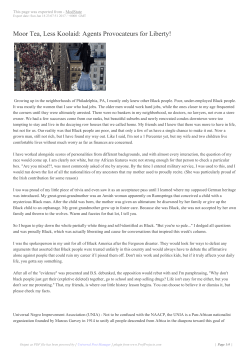 Moor Tea, Less Koolaid: Agents Provocateurs for Liberty!