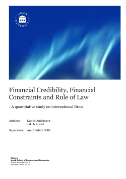 Financial Credibility, Financial Constraints and Rule of Law