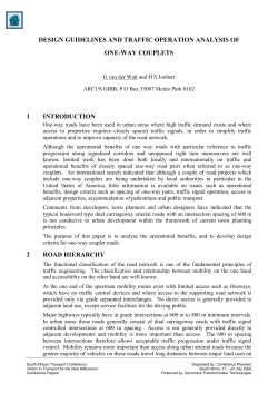 Design Guidelines and Traffic Operation Analysis of One