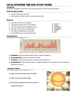 Ch 24 Studying the Sun: Study Guide