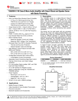 TAS2559 5.7-W Class-D Mono Audio Amplifier