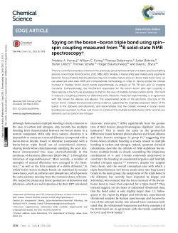 Spying on the boron&ndash;boron triple bond using spin&ndash;spin