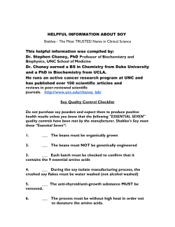 Soy Checklist - HealthyOates