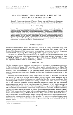 claustrophobic fear behavior - The University of Texas at Austin