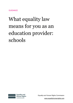 What equality law means for you as an education provider: schools
