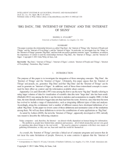 big data, the internet of things and the internet of