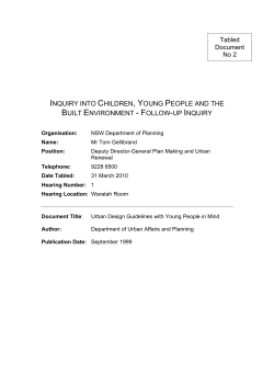 Urban Design Guidelines with Young People in Mind