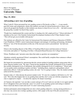 University Times &raquo; Advocating a new way of grading