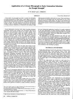 Application of a 2-Gram Mixograph to Early Generation Selection for