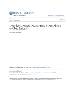 Does the Corporate Director Have a Duty Always to Obey the Law?