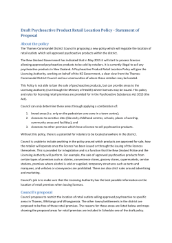 Draft Psychoactive Product Retail Location Policy