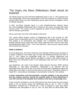 The-Inquiry-into-Rao.. - Searching for Raoul Wallenberg Searching