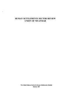 Human Settlements Sector Review, Union of Myanmar