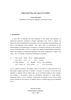 Impersonal Man and Aspect in Swedish