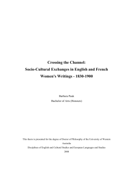 Crossing the Channel: Socio-Cultural Exchanges in English and