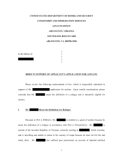Brief in Support of Applicant`s Application for Asylum
