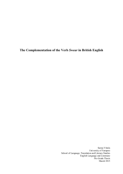 The Complementation of the Verb Swear in British English