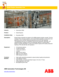 ABB Automation Technologies AB Diesel Engine Assembly Line