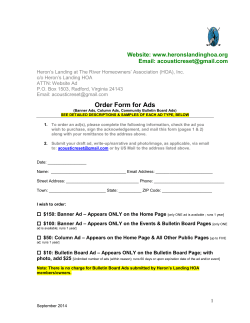 Place An Ad - Heron`s Landing Homeowners Association