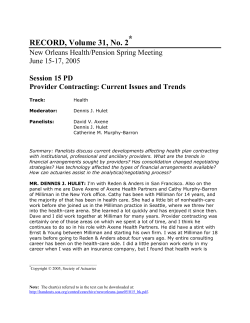 Provider Contracting: Current Issues and Trends