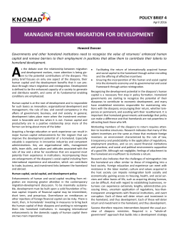 managing return migration for development