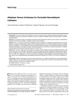 Alteplase Versus Urokinase for Occluded Hemodialysis