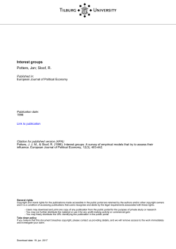 Tilburg University Interest groups Potters, Jan