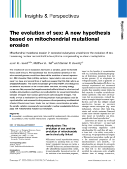 The evolution of sex: A new hypothesis based on