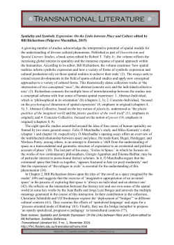 Spatiality and Symbolic Expression: On the Links between Place