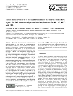 In situ measurements of molecular iodine in the marine boundary layer