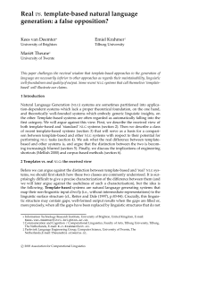 Real vs. template-based NLG - Homepages | The University of