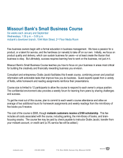 Missouri Bank`s Small Business Course