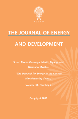 “The Demand for Energy in the Kenyan Manufacturing Sector,” The