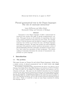 Phrasal grammatical tone in the Dogon languages