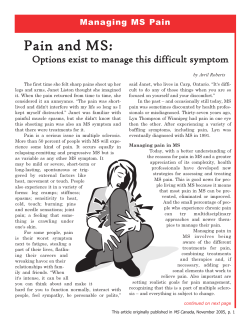Pain and MS - MS Society of Canada