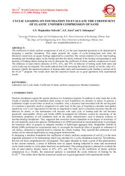 cyclic loading on foundation to evaluate the coefficient of elastic