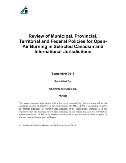 Review of Municipal, Provincial, Territorial and Federal Policies for