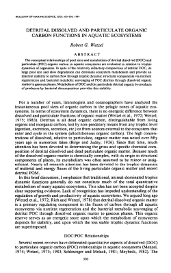 Detrital Dissolved and Particulate Organic Carbon