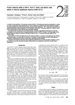 Proton chemical shifts in NMR. Part 9.1 Steric and electric field