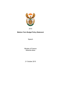 2015 Medium Term Budget Policy Statement Speech Minister of