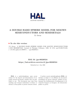 a double hard sphere model for molten semiconductors - HAL